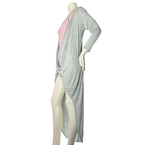 Gaze USA Draped Twist Front Dress High Low Maxi Avant Garde Gray M
